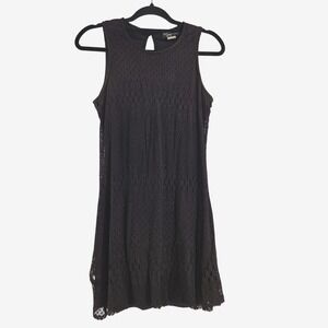Vintage Dawn‎ Joy Black Lace Overlay Sleeveless Dress Size 10 Whimsigoth Reto